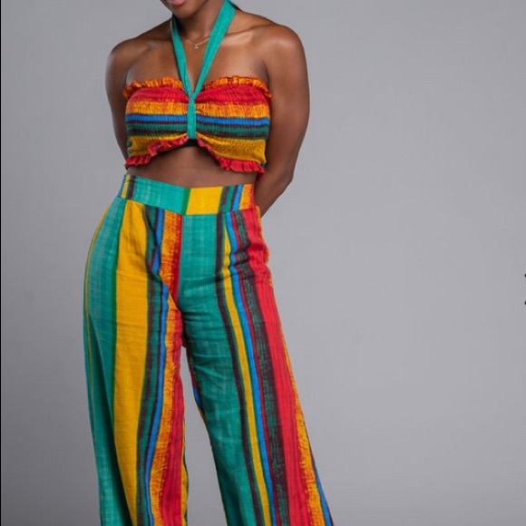 Palazzo Set with Tube Top....Size Large - Picture 2 of 8